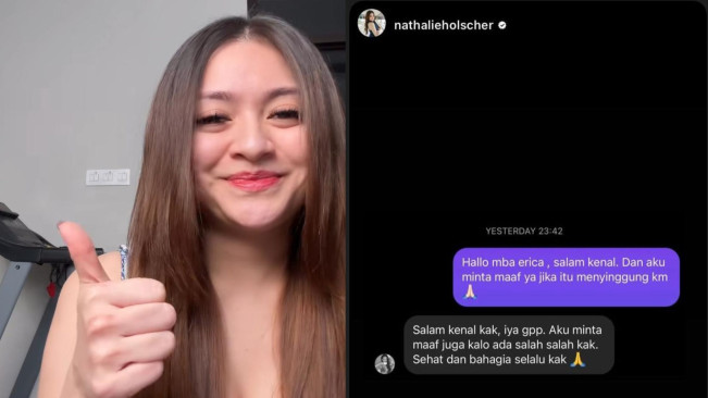 Nathalie Holscher Minta Maaf ke Erika Carlina (instagram) 
